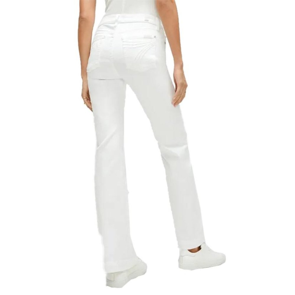 7 For All Mankind Dojo Flare Leg White Jeans 31